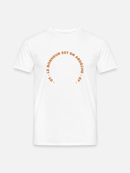 Glück ist in Ardèche 07 T-Shirt Humorgeschenk - Männer T-Shirt - Weiß