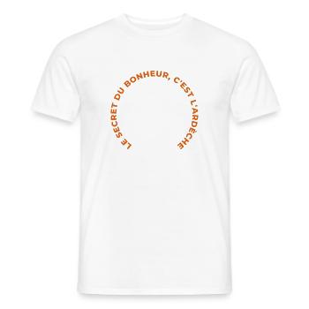 Le Secret Du Bonheur C Est L Ardeche T-Shirt Ca... - T-shirt homme - blanc - Devant - AI Model Male 178 dark (178cm)