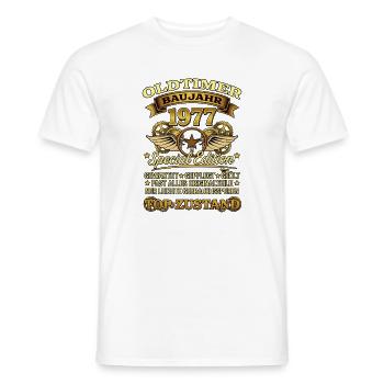 Oldtimer Baujahr 1977 Geburtstag Geschenk - Männer T-Shirt - Weiß - Vorne - AI Model Male 178 dark (178cm)