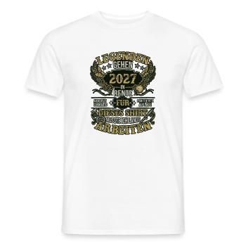 Rente 2027 Legende Ruhestand Retro Geschenk - Männer T-Shirt - Weiß - Vorne - AI Model Male 178 dark (178cm)