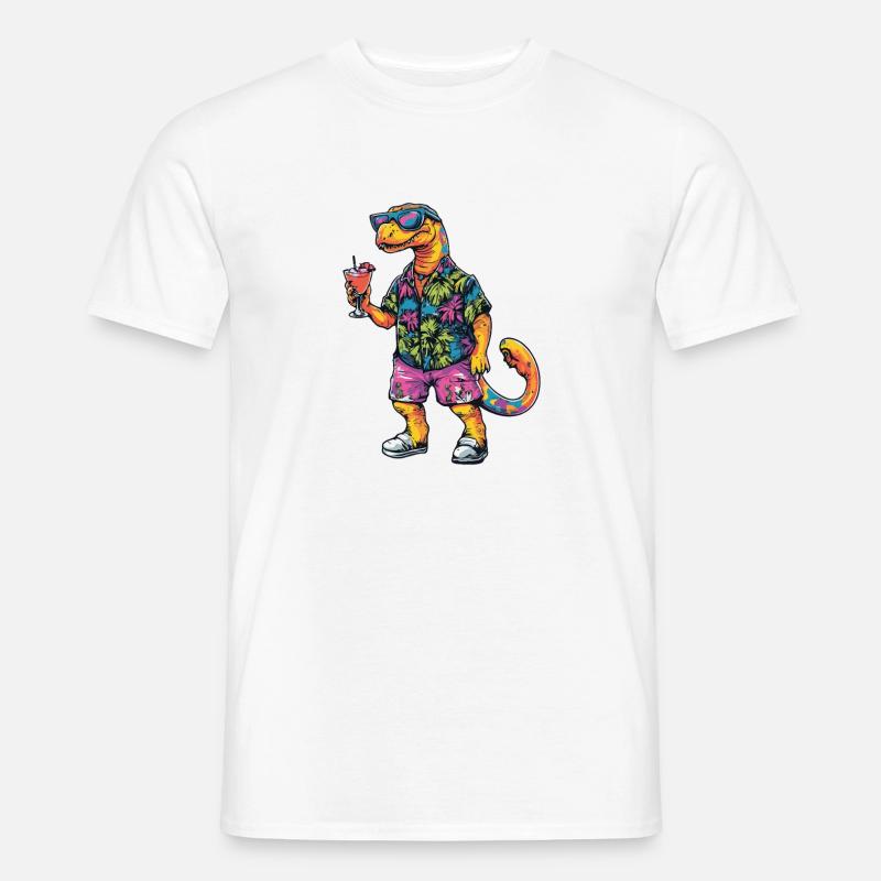 Dinosaur brontosaurus Comic Summer - Men's T-Shirt - white