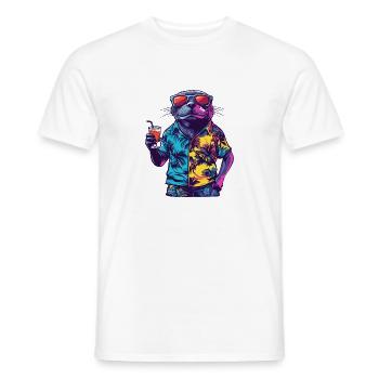 Été de la bande dessinée Seal - T-shirt homme - blanc - Devant - AI Model Male 178 dark (178cm)