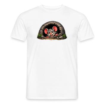 Kleine Muis Uit Hol - Männer T-Shirt - Weiß - Vorne - AI Model Male 178 dark (178cm)