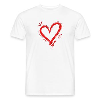 Heart - Men's T-Shirt - white - Front - AI Model Male 178 dark (178cm)