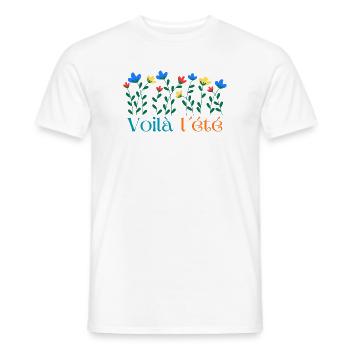 Voilà l'été Floral Burst - Men's T-Shirt - white - Front - AI Model Male 178 dark (178cm)