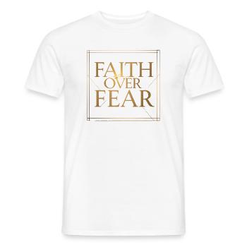 faith over fear - Men's T-Shirt - white - Front - AI Model Male 178 dark (178cm)