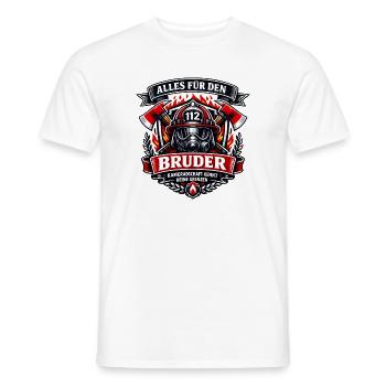 Feuerwehrbruder: Kameradschaft ohne Grenzen - Männer T-Shirt - Weiß - Vorne - AI Model Male 178 dark (178cm)