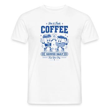Kaffee Served Daily Coffee Shirt - Männer T-Shirt - Weiß - Vorne - AI Model Male 178 dark (178cm)