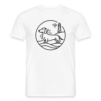 Dackel an de See  - Männer T-Shirt - Weiß - Vorne - AI Model Male 178 dark (178cm)