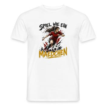 Spiel wie ein Mädchen Fußballheldin - Männer T-Shirt - Weiß - Vorne - AI Model Male 178 dark (178cm)