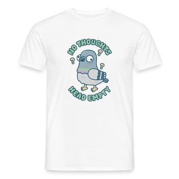 Mème mignon Pigeon drôle sans pensées tête vide - T-shirt homme - blanc - Devant - AI Model Male 178 dark (178cm)