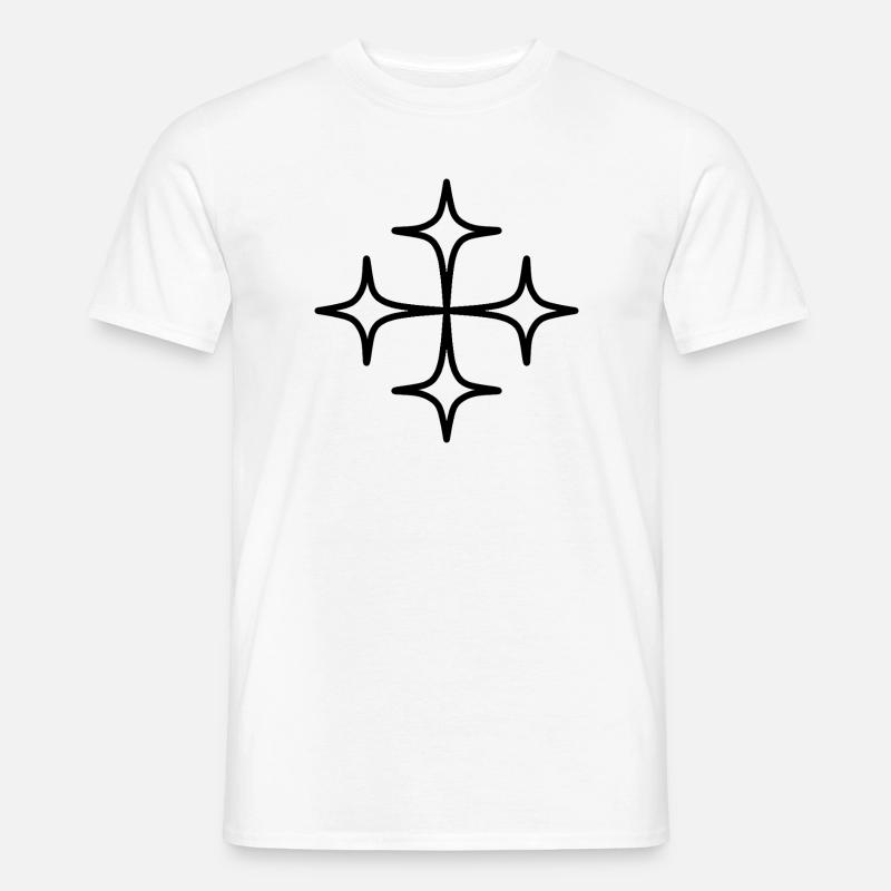 Sternkreuz-Design - Männer T-Shirt - Weiß
