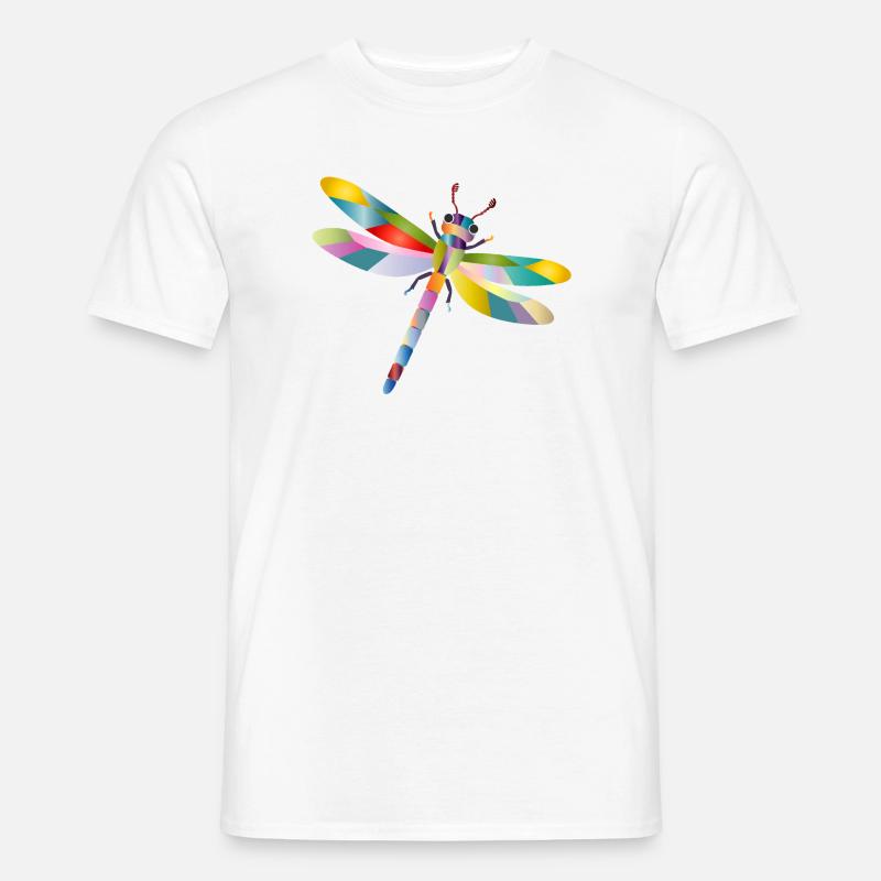 Bunte Libelle Regenbogen Stil - Männer T-Shirt - Weiß