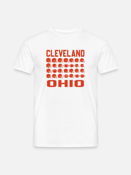 Cleveland Ohio Football-Helme - Männer T-Shirt - Weiß