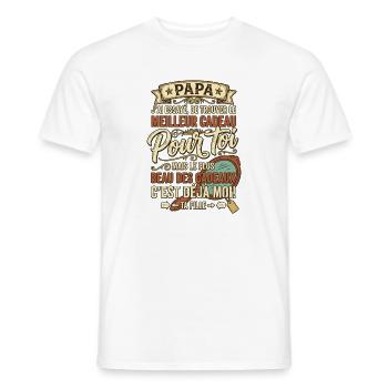 Papa Meilleur Cadeau C'est Moi Ta Fille - T-shirt homme - blanc - Devant - AI Model Male 178 dark (178cm)