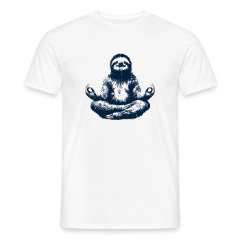 Yoga Namasté méditant paresseux - T-shirt homme - blanc - Devant - AI Model Male 178 dark (178cm)