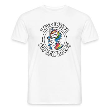 Rainbow Unicorn Pole Dance Dead inside horny - Männer T-Shirt - Weiß - Vorne - AI Model Male 178 dark (178cm)