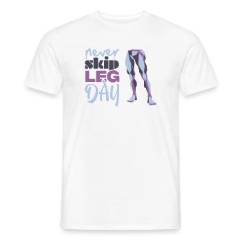 Never Skid Leg Day Grafik - Männer T-Shirt - Weiß - Vorne - AI Model Male 178 dark (178cm)