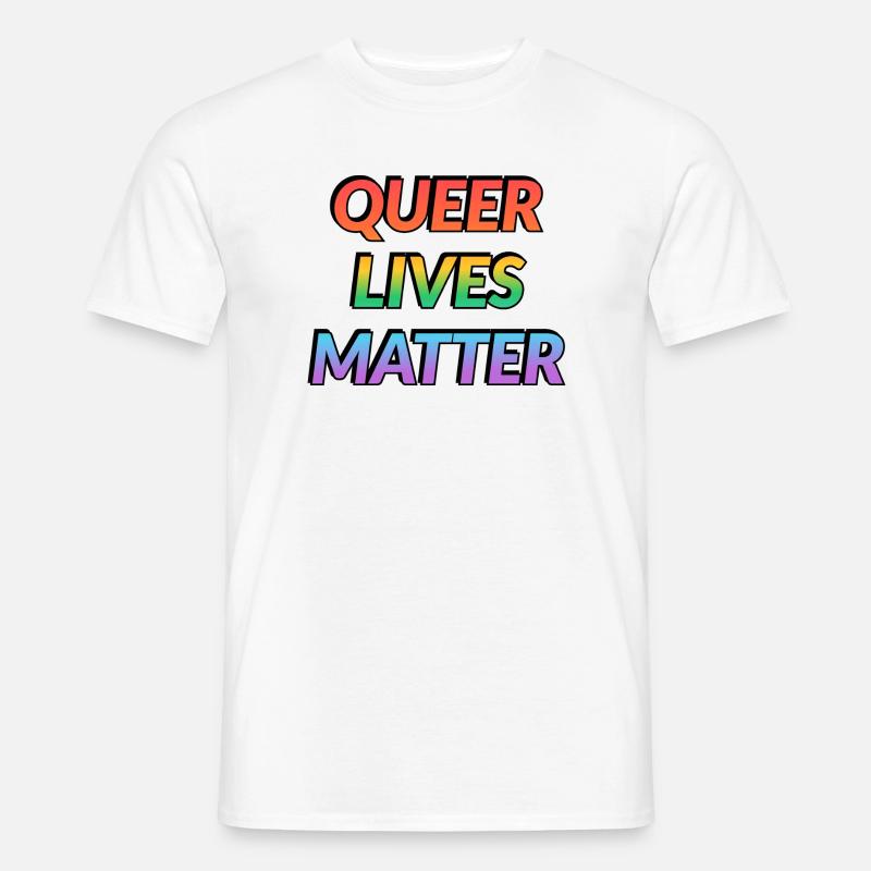 Queer Lives Matter Regenbogen - Männer T-Shirt - Weiß