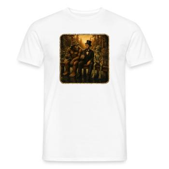 Bigfoot Lincoln Alien - Retro Fishing Friendship - Men's T-Shirt - white - Front - AI Model Male 178 dark (178cm)