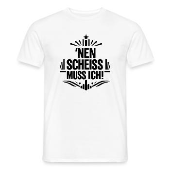 Nen Scheiss Muss Ich Mittelfinger Statement - Männer T-Shirt - Weiß - Vorne - AI Model Male 178 dark (178cm)