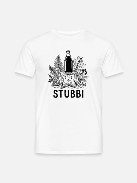 Lustiger Baumstumpf Stubbi Bier Natur - Männer T-Shirt - Weiß