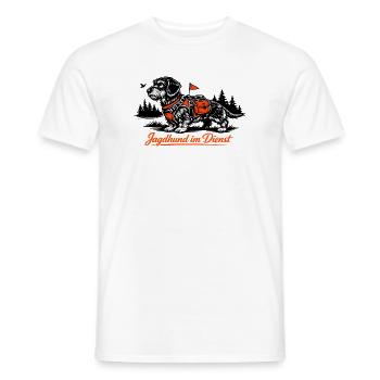 Jagdhund im Dienst – Outdoor-Hund - Männer T-Shirt - Weiß - Vorne - AI Model Male 178 dark (178cm)