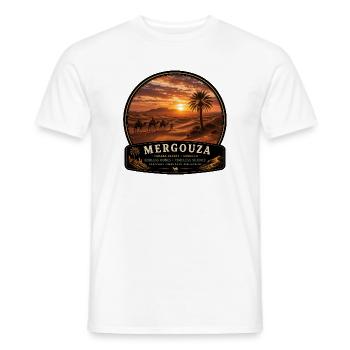 Mergouza Marokko Sahara Wüste Kamele Sonne - Männer T-Shirt - Weiß - Vorne - AI Model Male 178 dark (178cm)