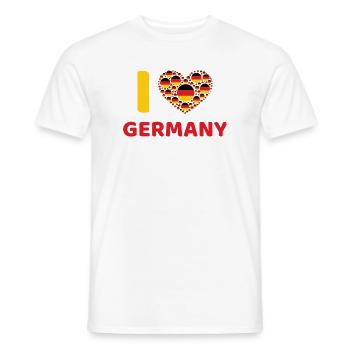 I Love Germany Herz Flagge Fussball Shirt - Männer T-Shirt - Weiß - Vorne - AI Model Male 178 dark (178cm)