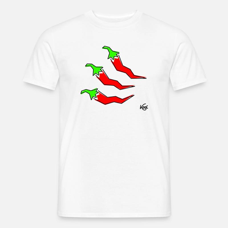 drei Pepperonis - Männer T-Shirt - Weiß