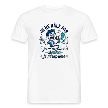Je Ne Râle Pas Je M'exprime Mégaphone - T-shirt homme - blanc - Devant - AI Model Male 178 dark (178cm)