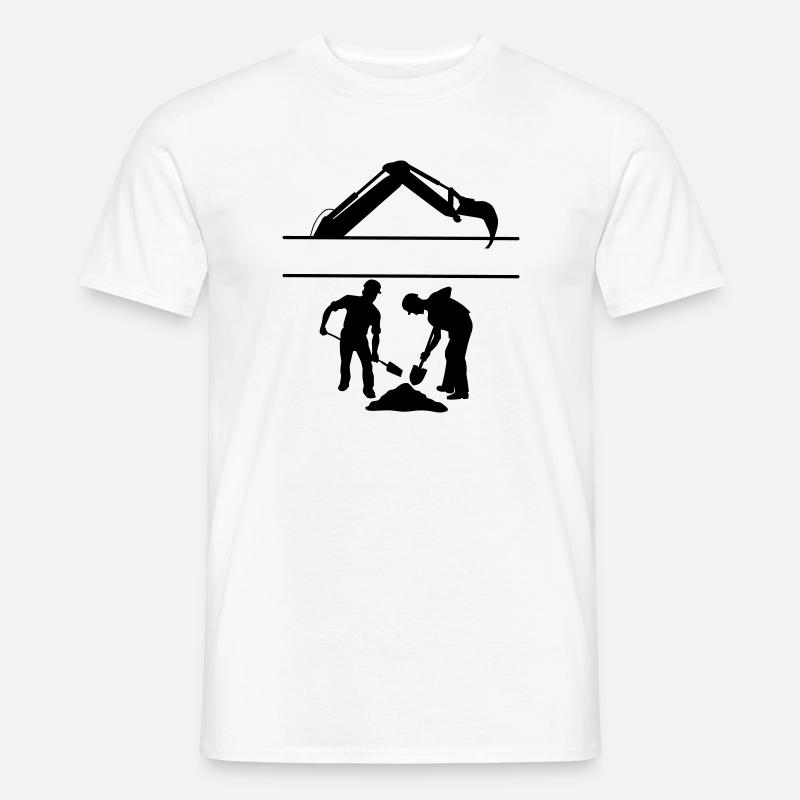 Bodenarbeiter Custom – Grabteam - Männer T-Shirt - Weiß