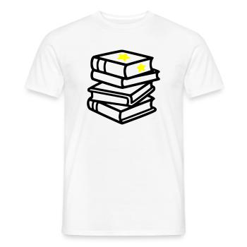 Bücherstapel Stern Fantasy Lesen Buchclub - Männer T-Shirt - Weiß - Vorne - AI Model Male 178 dark (178cm)
