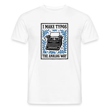 Analog typos | Typewriter Humor - Men's T-Shirt - white - Front - AI Model Male 178 dark (178cm)