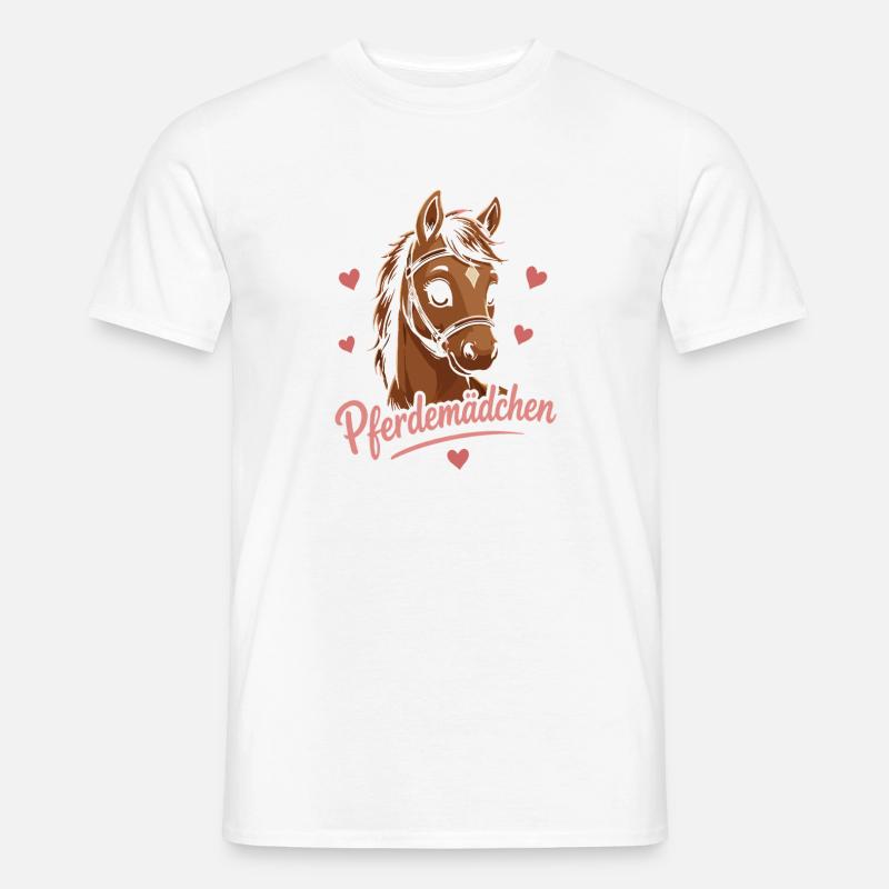 Pferdemädchen Herzglanz Pferd - Männer T-Shirt - Weiß