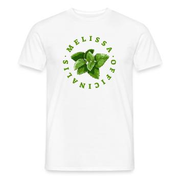Lemon Balm Leaf Circular Emblem - Men's T-Shirt - white - Front - AI Model Male 178 dark (178cm)