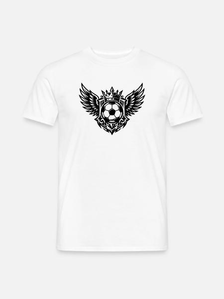 Fussball Wappen Krone Royal - Männer T-Shirt - Weiß
