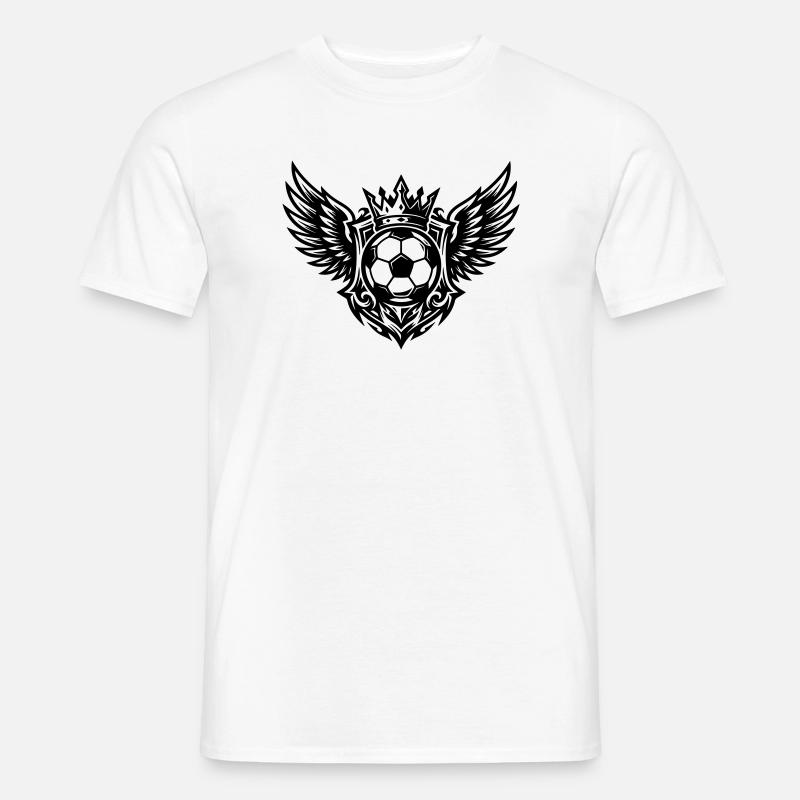 Fussball Wappen Krone Royal - Männer T-Shirt - Weiß