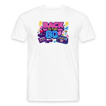 Zurück in die 80er Neon - Männer T-Shirt - Weiß - Vorne - AI Model Male 178 dark (178cm)