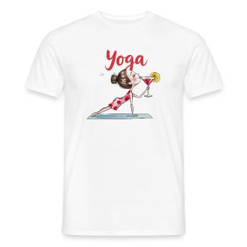  Yoga Mit Cocktail Lustige Yoga Figur In Pose Mit - Männer T-Shirt - Weiß - Vorne - AI Model Male 178 dark (178cm)