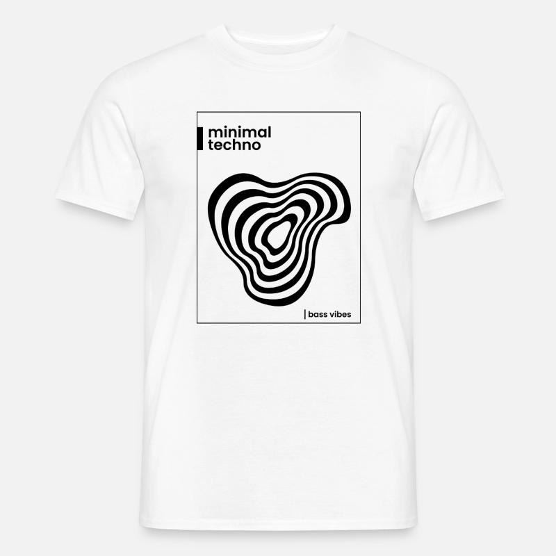Conception minimale de l’affiche techno - T-shirt homme - blanc