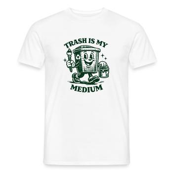 Garbage is my medium | Upcycling Art - Men's T-Shirt - white - Front - AI Model Male 178 dark (178cm)