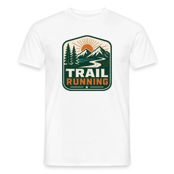 Course sur sentier - T-shirt homme - blanc - Devant - AI Model Male 178 dark (178cm)