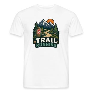 trail running - Men's T-Shirt - white - Front - AI Model Male 178 dark (178cm)