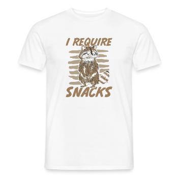 J’ai besoin de snacks poubelle Panda Raccoon - T-shirt homme - blanc - Devant - AI Model Male 178 dark (178cm)
