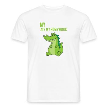 Alligator-Hausaufgaben-Unfug - Männer T-Shirt - Weiß - Vorne - AI Model Male 178 dark (178cm)