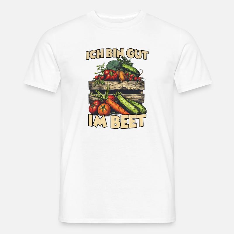 Hochbeet Gemüse Gartenarbeit Selbstversorger - Männer T-Shirt - Weiß