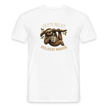 Heute Nicht Vielleicht Morgen Faultier Kaffee - Männer T-Shirt - Weiß - Vorne - AI Model Male 178 dark (178cm)