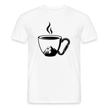 Montagnes Coffee Cup Carabiner en plein air - T-shirt homme - blanc - Devant - AI Model Male 178 dark (178cm)