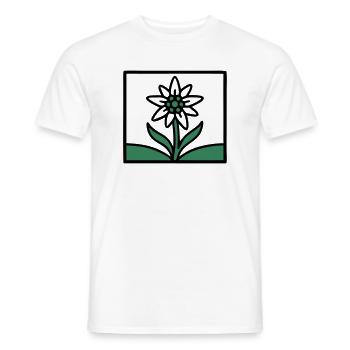 Edelweiss Blume Berge Wandern Alpenverein - Männer T-Shirt - Weiß - Vorne - AI Model Male 178 dark (178cm)